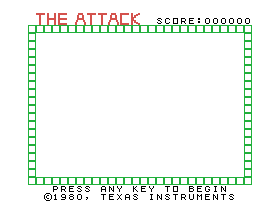 The Attack screenshot 2 for TI-99